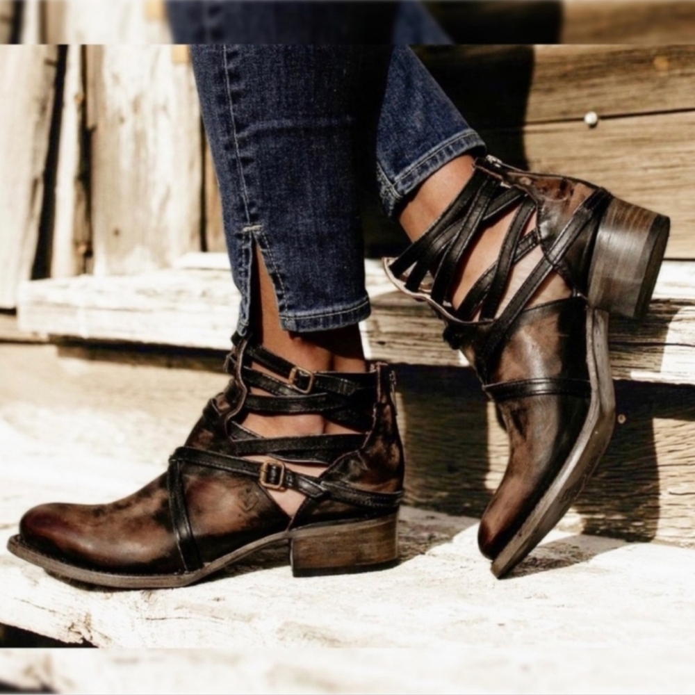 FREEBIRD by Steven FB Stair Ankle Boots 9 Distressed Leather